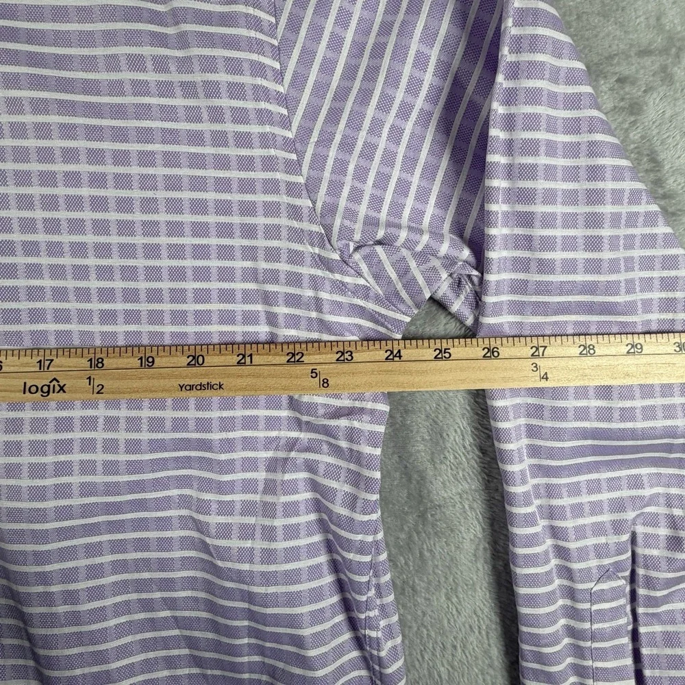 Luchiano Visconti Classic Men's XL Purple/White Check 32/33 Spread Collar Shirt